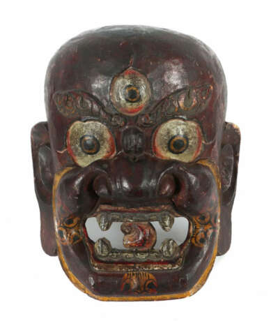 Maske des Mahakala Tibet, 19./20. Jh., Holz, geschnitzt, polychrom gef… - photo 1 Maske des Mahakala Tibet, 19./20. Jh., Holz, geschnitzt, polychrom gef… - photo 1