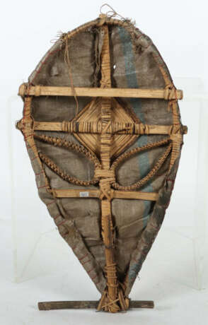 Sepik-Maske Papua-Neuguinea, Holzrahmen mit Rattan und Kunststoffgeweb… - фото 2