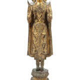 Stehender Buddha in Abhayamudra Thailand, 19. Jh., Bronze, blattvergol… - фото 1