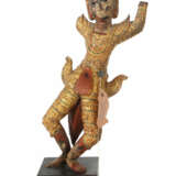 Tänzer Thailand, 19. Jh., Holz, vergoldet, vollflächig ornamentiertes … - photo 1