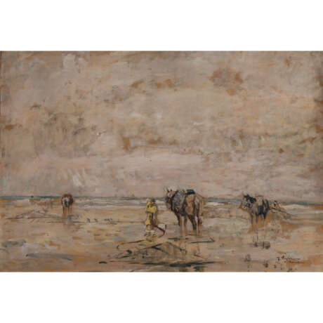 SEYLER, JULIUS (1873-1955), "Crevettenfischer am Strand", - Foto 1