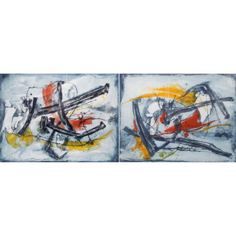 JUNG, MANFRED (geb. 1940), 2x "Abstrakte Komposition", - Foto 1