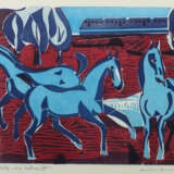 Hahn, Hans 1916 - 1989, deutscher Maler. ''Pferdekräfte'', 3 Pferde au… - Foto 1