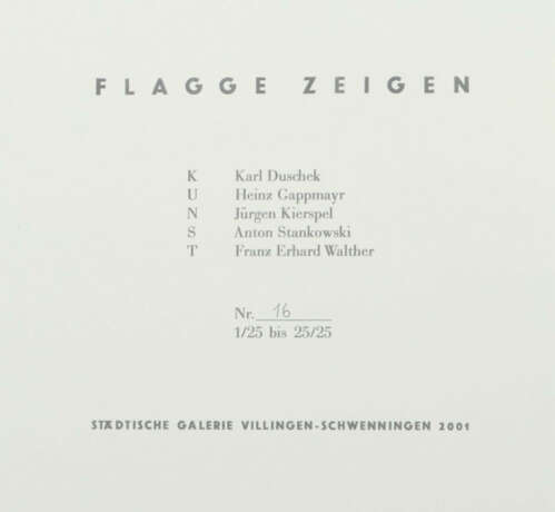 Künstler des 20. Jh. Karl Duschek, Heinz Gappmayr, Jürgen Kierspel, An… - фото 2 Künstler des 20. Jh. Karl Duschek, Heinz Gappmayr, Jürgen Kierspel, An… - фото 2