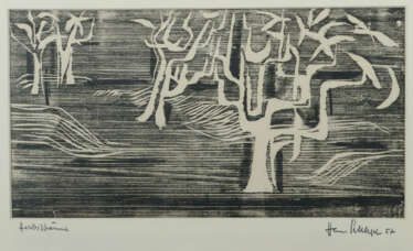 Künstler des 20./21. Jh. ''Herbstbäume'', mehrere Bäume mit wenig Laub…