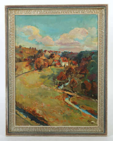 Monogrammist 20. Jahrhundert, ''Schwäbische Landschaft'', Blick auf ei… - Foto 2 Monogrammist 20. Jahrhundert, ''Schwäbische Landschaft'', Blick auf ei… - Foto 2