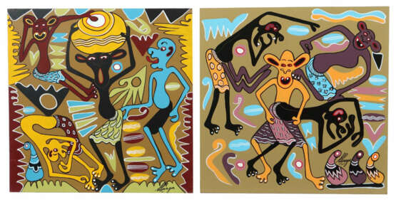 Lilanga, George Kikwetu 1934 - 2005 Daressalaam, Maler und Bildhauer v… - photo 1 Lilanga, George Kikwetu 1934 - 2005 Daressalaam, Maler und Bildhauer v… - photo 1