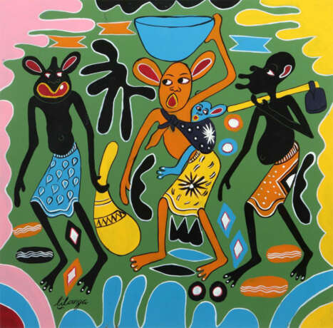 Lilanga, George Kikwetu 1934 - 2005 Daressalaam, Maler und Bildhauer v… - фото 1 Lilanga, George Kikwetu 1934 - 2005 Daressalaam, Maler und Bildhauer v… - фото 1