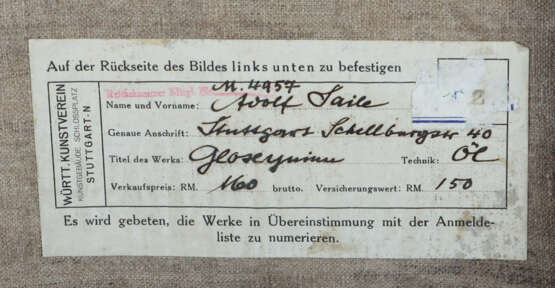 Saile, Adolf Stuttgart 1905 - 1994, war ein deutscher Maler und Glasma… - фото 4 Saile, Adolf Stuttgart 1905 - 1994, war ein deutscher Maler und Glasma… - фото 4