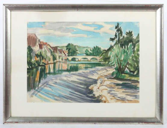 Sass, Johannes 1897 - 1972, deutscher Maler. ''Wehr mit Brücke'', stil… - photo 2