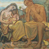 Maler des 20./21. Jh. ''Die heilige Familie'', Maria das Kind stillend… - photo 1