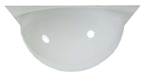 Großer Lampenschirm 1970er Jahre, Acryl, milchweiß, Halbkugel auf quad… - Foto 1