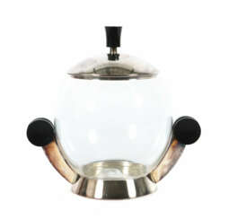 Art Deco Bowle WMF Geislingen, 1. Hälfte 20. Jh., Metallfuß und Deckel…