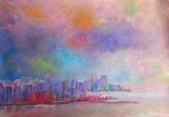 Город у океана Бумага Смешанная техника Абстрактный субъективизм Сюжетно-тематическая картина - фото 1 Город у океана Бумага Смешанная техника Абстрактный субъективизм Сюжетно-тематическая картина - фото 1