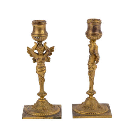 Paar 1-flammige Kerzenleuchter, 19. Jahrhundert. - Foto 2