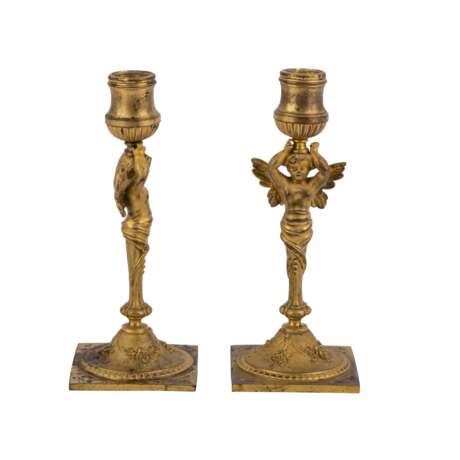 Paar 1-flammige Kerzenleuchter, 19. Jahrhundert. - Foto 5