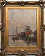 Overview. Liesegang, Helmut (1858 Duisburg-1945 Leipzig) &quot;Abendliche Maas bei Dordrecht&quot;, Öl/ Lw., sign. u.r., 50x40 cm, Rahmen