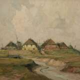 Priebe, Rudolf (1889 Schulakowa-1964 Hamburg) "Fischerdorf mit Mühle an der Küste", Öl/ Lw., Lw. besch., 60x81 cm, Rahmen - фото 1