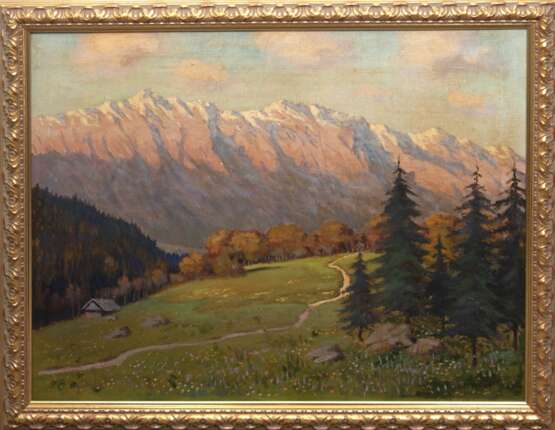 Trimborn, Gottfried (1887 Meckenheim-1948 Bonn) "Herbstliche Gebirgslandschaft", Öl/ Lw., sign. u.r., 62x80 cm, Rahmen (Trimborn war ein deutscher Landschaftsmaler und Grafiker der Düsseldorfer Schule.) - фото 1 Trimborn, Gottfried (1887 Meckenheim-1948 Bonn) "Herbstliche Gebirgslandschaft", Öl/ Lw., sign. u.r., 62x80 cm, Rahmen (Trimborn war ein deutscher Landschaftsmaler und Grafiker der Düsseldorfer Schule.) - фото 1