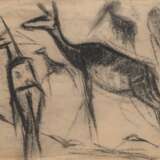 Janthur, Richard (1883 Zerbst-1950 Berlin) "Rehe", Kohlezeichnung, um 1920, sign. und monogr., u.l., 31x42 cm, im Passepartout hinter Glas und Rahmen - photo 1