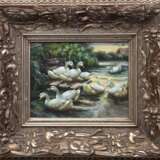 "Ententeich", Öl/ Holz, unsign., 20x25 cm, Rahmen - Foto 1