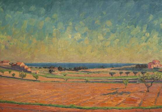 Paulsen, Ingwer (1883 Ellerbeck bei Kiel-1943 Halebüll b. Husum) "An der Adria", Öl/ Platte, sign. u.r., 50,5x70 cm, Rahmen - photo 1 Paulsen, Ingwer (1883 Ellerbeck bei Kiel-1943 Halebüll b. Husum) "An der Adria", Öl/ Platte, sign. u.r., 50,5x70 cm, Rahmen - photo 1