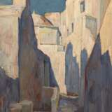 Paulsen, Ingwer (1883 Ellerbeck bei Kiel-1943 Halebüll b. Husum) "In Santorin", Öl/ Platte, unsign., rückseitig Bestätigung vom Enkel, 66x48,5 cm, Rahmen - photo 1