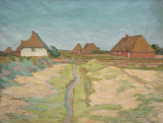 Paulsen, Ingwer (1883 Ellerbeck bei Kiel-1943 Halebüll b. Husum) "Strandweg in Halebüll", Öl/ Lw., sign. u.r., rückseitig aud Rahmen bez., 66x83 cm, Rahmen - photo 1