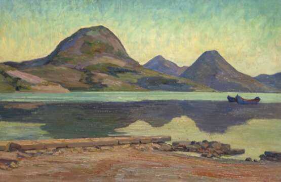 Paulsen, Ingwer (1883 Ellerbeck bei Kiel-1943 Halebüll b. Husum) "An der griechischen Küste", Öl/ Platte, unsign., rückseitig vom Enkel bestätigt, 51x76 cm, Rahmen - photo 1 Paulsen, Ingwer (1883 Ellerbeck bei Kiel-1943 Halebüll b. Husum) "An der griechischen Küste", Öl/ Platte, unsign., rückseitig vom Enkel bestätigt, 51x76 cm, Rahmen - photo 1