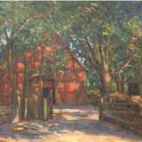 Landschaftsmaler "Bauerngehöft", Öl/Karton, unsign., 48,5x70,5 cm, Rahmen - photo 1