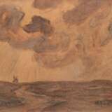 Facklam, Wilhelm (1893 Upahl-1972 Winkelhaid) "Zwischen Himmel und Erde", Pastell, sign. u.r. und dat. ´57, rückseitig bez., 27x39 cm, hinter Glas und Rahmen (ging als Schüler Franz Bunkes nach Schwaan und stud… - photo 1