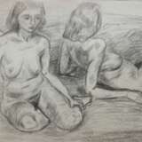 Laves, Werner (1903 Berlin-1972 ebenda) "Zwei weibliche Akte", Kohle auf Bütten, monogr. und dat. ´42, verso. Nachlaßstempel, 49x63 cm, ungerahmt - photo 1