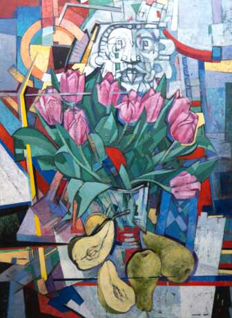 Malchow, Herbert (1942-2015) "Ein ganz gewöhnlicher Tag", Öl/ Lw., unsign., rückseitig bez., direkt vom Künstler erworben, 140x100 cm, Rahmen (H. Malchow war Landschaftsmaler und Grafiker, Studium an der FHS He… - Foto 1