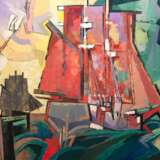 Malchow, Herbert (1942-2015) "Segelboote", Öl/ Lw., unsign., direkt vom Künstler erworben, 100x119 cm, ungerahmt (H. Malchow war Landschaftsmaler und Grafiker, Studium an der FHS Heiligendamm und auf Burg Giebi… - фото 1