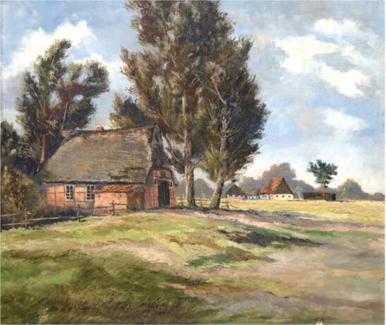 Zimmermann, Erich (1908 Alefeld/Leine-2007 Osterholz) "Bauerngehöft", Öl/ Lw., sign. u.r., 81x90 cm - фото 1