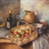 Fischer, Carl Holger (1898-1955) "Stilleben mit Obstkorb, Krug und Weinflasche", Öl/ Lw., sign. o.r., min. Farbverluste, 68x68 cm, Rahmen - фото 1