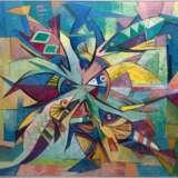 Malchow, Herbert (1942-2015) "Fische", Öl/ Lw., monogr. und dat. ´12, direkt beim Künstler erworben, 100x100 cm, Rahmen ( H. Malchow war Landschaftsmaler und Grafiker, Studium an der FHS Heiligendamm und auf Bu… - фото 1