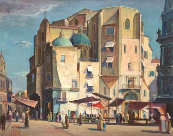 Petersen-Svensberg, Knud (1889-1971) "Sonnige Stadtansicht aus Tunesien", Öl/ Lw., Öl/ Lw., monogr. u.l., rückseitig bez., 60x72 cm, Rahmen - фото 1 Petersen-Svensberg, Knud (1889-1971) "Sonnige Stadtansicht aus Tunesien", Öl/ Lw., Öl/ Lw., monogr. u.l., rückseitig bez., 60x72 cm, Rahmen - фото 1