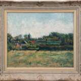 Rousseau, T. "Sommerliche Dorfansicht", Öl/Lw., kl. Loch im oberen Bereich, sign. u.r., 46x55 cm, Rahmen - фото 1