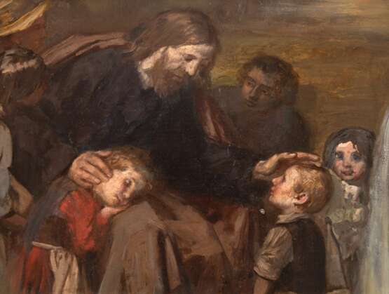 "Biblische Szene", Öl/ Sperrholz, unsign., rückseitig bez. Southwell, Richard, 35x43 cm, Rahmen - фото 1 "Biblische Szene", Öl/ Sperrholz, unsign., rückseitig bez. Southwell, Richard, 35x43 cm, Rahmen - фото 1