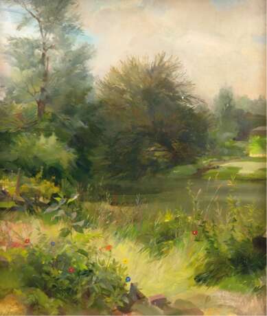 Drescher, Arno (1882, Auerbach/Vogtland-1971, Braunschweig) "Sommerlandschaft", Öl/Mp., sign. u.r., 44x37 cm, Rahmen - фото 1 Drescher, Arno (1882, Auerbach/Vogtland-1971, Braunschweig) "Sommerlandschaft", Öl/Mp., sign. u.r., 44x37 cm, Rahmen - фото 1