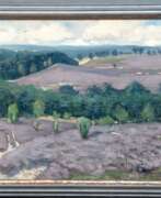 Акварели. Wessel, Erich (1906 Hamburg-1985 ebenda) &quot;Blühende Heidelandschaft&quot;, Öl/ Hartfaser, sign. u.r. und dat. ´74, 29x49 cm, Rahmen (( E.Wessel war ein Hamburger Landschafts- und Porträtmaler, der auch Stilleben, Akt…