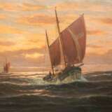 Glüsing, Fräncis Martin (1886 Hamburg-1957 ebenda) "Fischkutter auf stürmischer See", Öl/ Lw., sign. u.r., 70x100 cm, Rahmen - photo 1