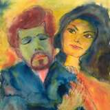 Gödeke "Romantisches Pärchen", Aquarell, sign. u.l., 61x48 cm, ungerahmt - photo 1