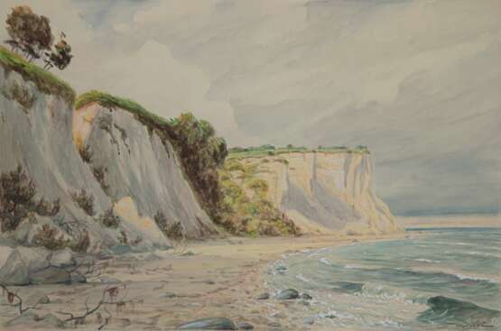 Voigt, Walter (1908-1984) "Steilküste auf Rügen", Mischtechnik/Papier, sign. u.r., 32x48,5 cm, ungerahmt - фото 1