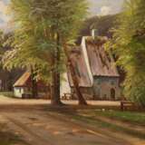 Johansen, Anders Daniel (1882-1967, Dänischer Maler) "Bewaldete Sommerlandschaft mit Gehöft", Öl/ Lw., sign. u.r., 44x65 cm, Rahmen - photo 1