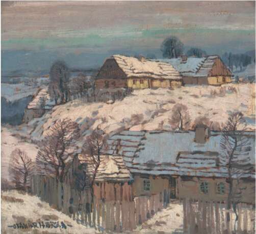 Hurka, Otakar (1889-1966) "Verschneite Dorflandschaft", Öl/Mp., signiert u.l., 38x39 cm, Rahmen - photo 1 Hurka, Otakar (1889-1966) "Verschneite Dorflandschaft", Öl/Mp., signiert u.l., 38x39 cm, Rahmen - photo 1
