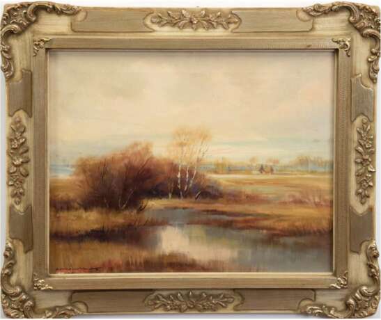 Nowak, Hans (1922-1996) "Herbstliche Moorlandschaft", Öl/Lw., sign. u.l., 40x48,5 cm, Rahmen - photo 1