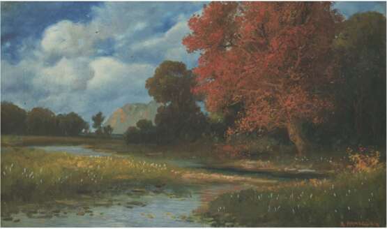 Arnegger, Alois (1879 Wien-1963 ebenda) "Herbstlandschaft mit Bachlauf", Öl/Lw., signiert u.r., kl. Farbverlust o.l., 30,5x49,5 cm, Rahmen (Österreichischer Veduten- und Landschaftsmaler aus einer Künstlerfamil… - photo 1 Arnegger, Alois (1879 Wien-1963 ebenda) "Herbstlandschaft mit Bachlauf", Öl/Lw., signiert u.r., kl. Farbverlust o.l., 30,5x49,5 cm, Rahmen (Österreichischer Veduten- und Landschaftsmaler aus einer Künstlerfamil… - photo 1