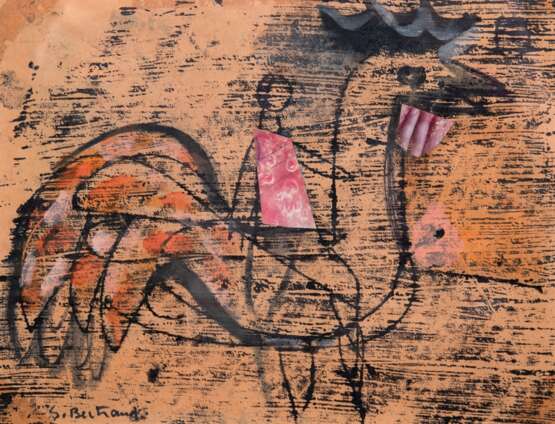 Solange, Bertrand (1913-2011, französischer Maler, Bildhauer und Kupferstecher) "Ohne Titel", Mischtechnik/ Collage, sign. u.l., 20,5x26 cm, im Passepartout hinter Glas und Rahmen - фото 1 Solange, Bertrand (1913-2011, französischer Maler, Bildhauer und Kupferstecher) "Ohne Titel", Mischtechnik/ Collage, sign. u.l., 20,5x26 cm, im Passepartout hinter Glas und Rahmen - фото 1